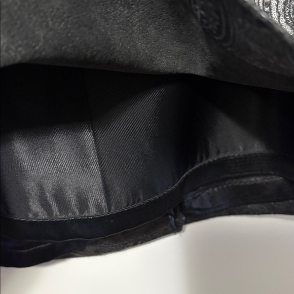 Ecco Nancy Lord Vintage Black Leather Paisley Pattern Mini Skirt - Picture 6 of 8